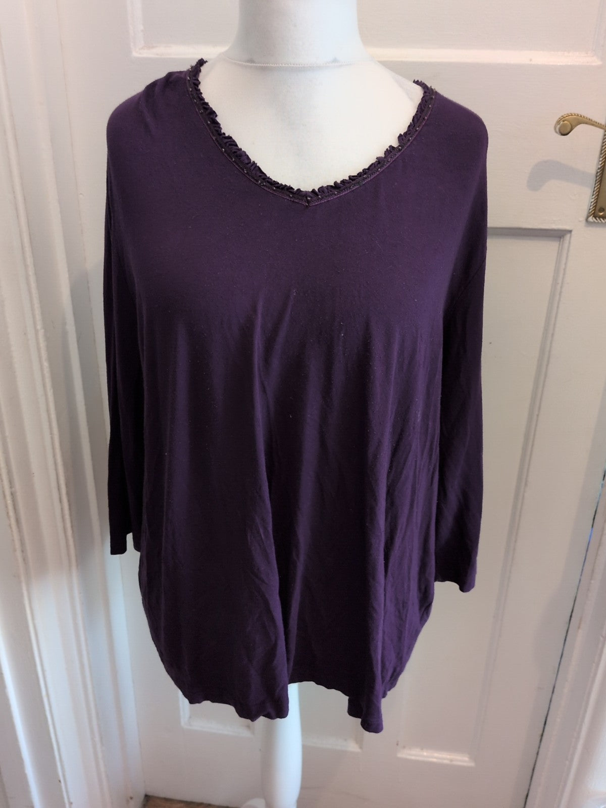 Elvi 3 Purple Long Sleeve Blouse