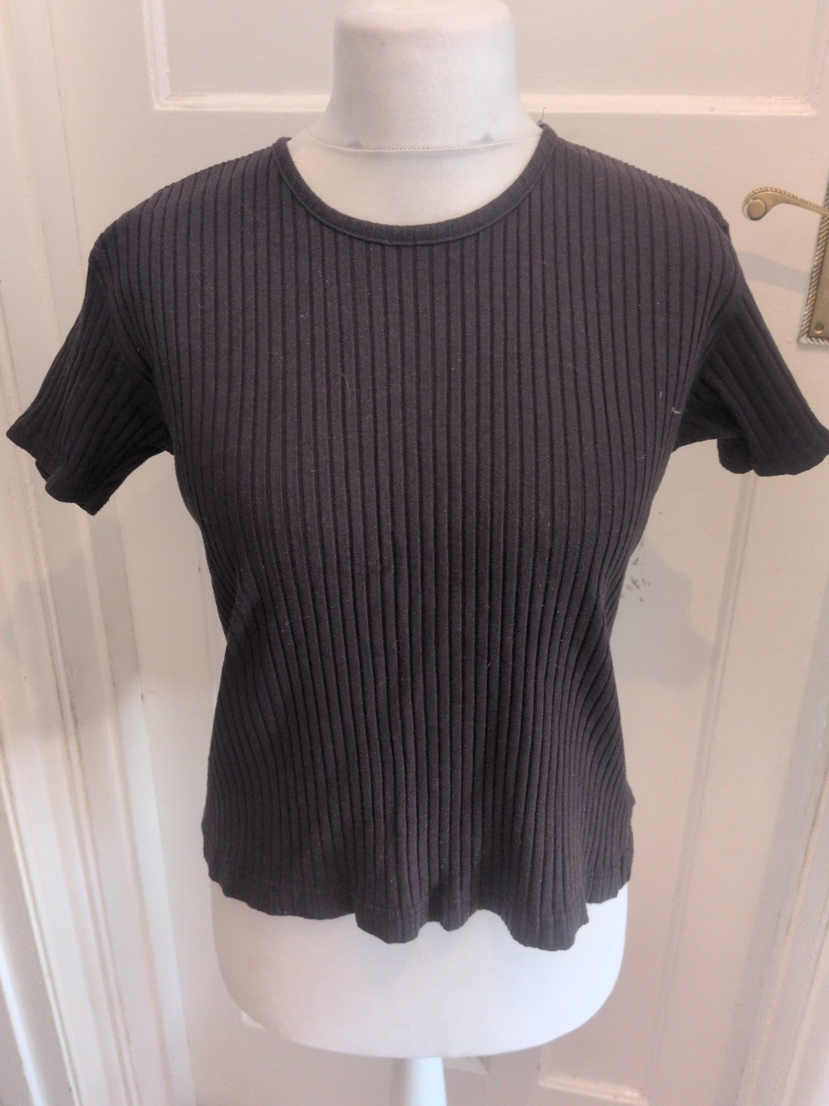 Medium Black Rib Short Sleeve T-shirt