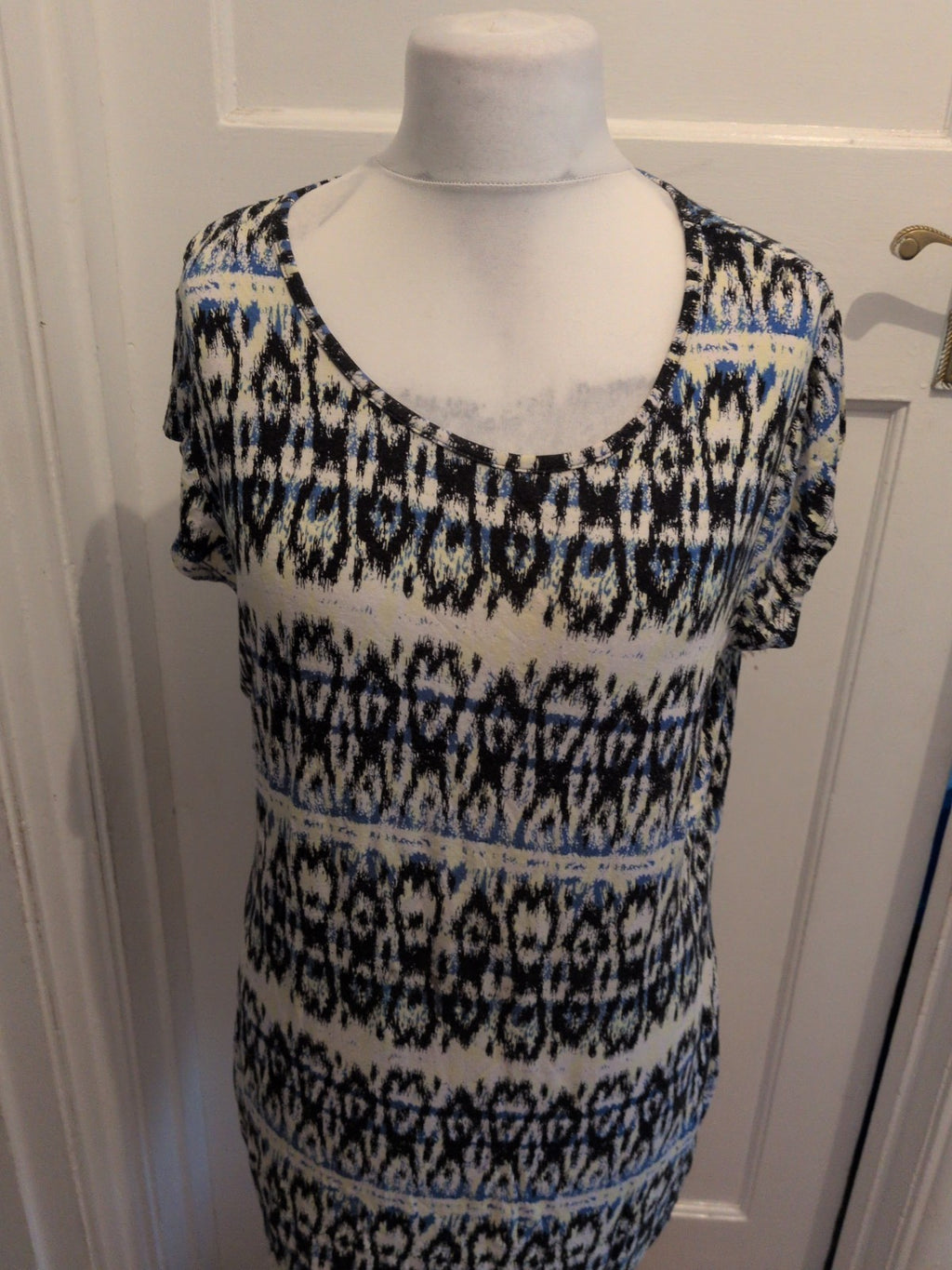 Originals 18 Lemon Black And Blue Shirt Sleeve Knee Length Dress Or Longline...