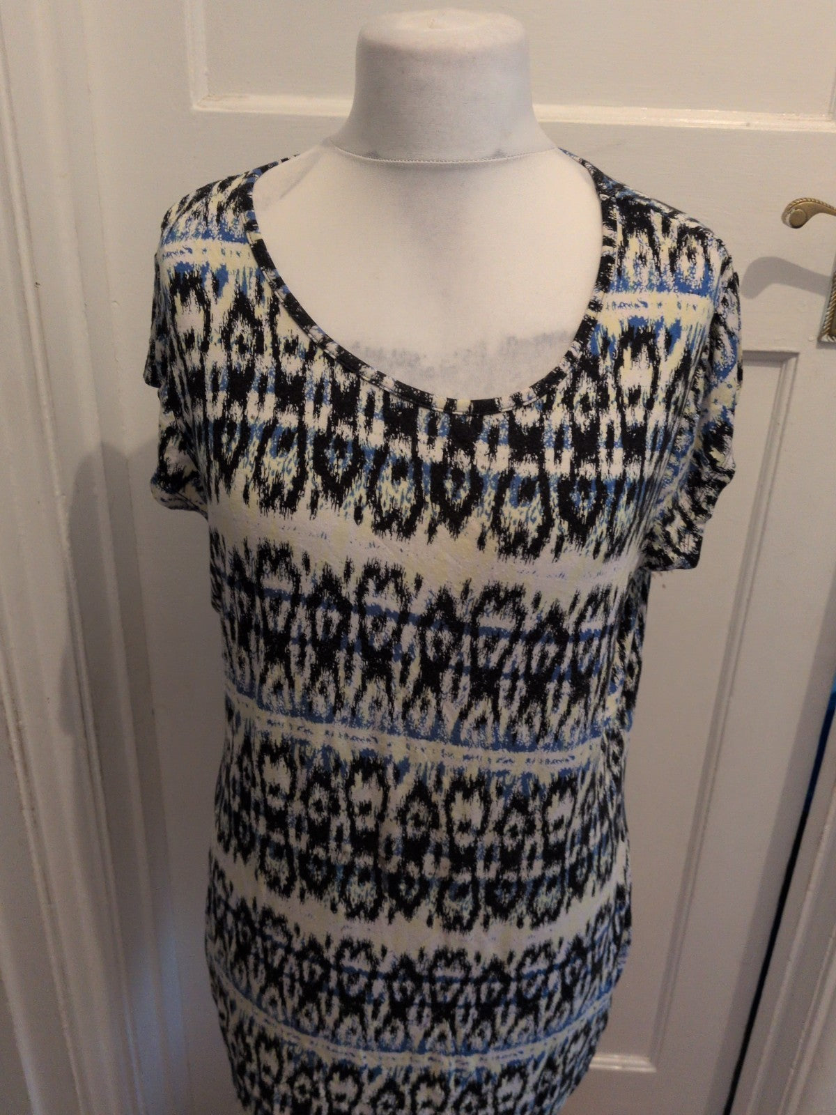 Originals 18 Lemon Black And Blue Shirt Sleeve Knee Length Dress Or Longline...