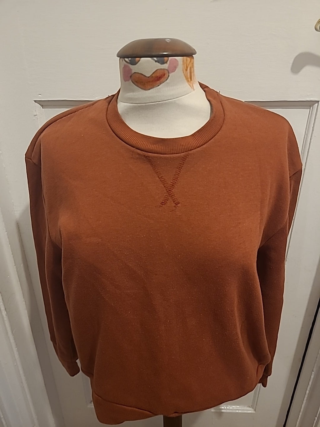 Mens Size Small Burnt Orange Pullover Jumper