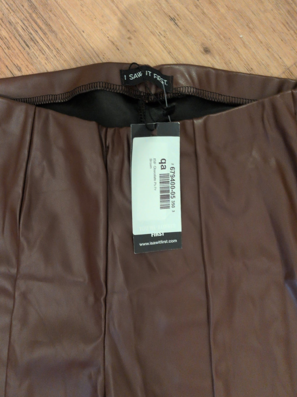 Brand New I Saw It First 10 Brown Pleather Trousers