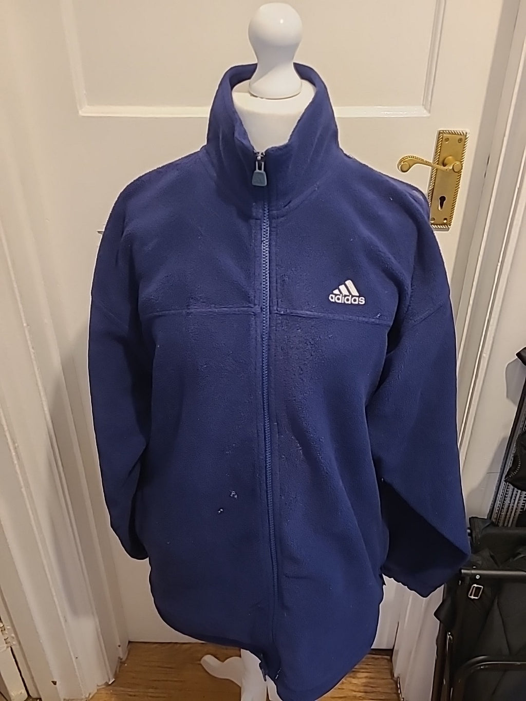 Mens Adidas Size 38/40 Navy Zipped Jacket(Light Marks)