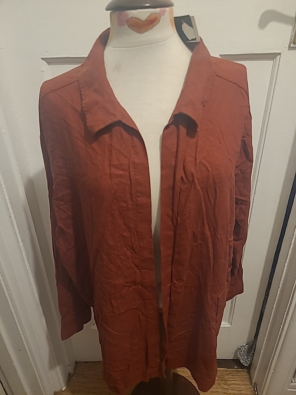 Brand New Ladies F&F Size 18 Brown Long Sleeved Blouse Rrp £20