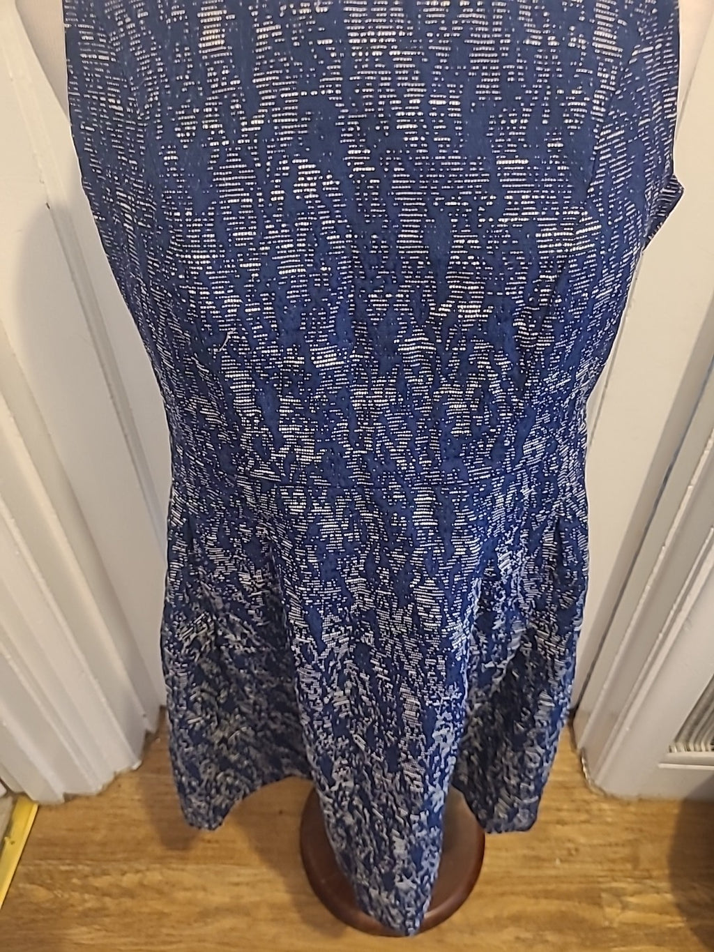 Ladies Next Size 12 Navy Fleck Sleeveless Dress