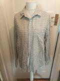 Mens H&M Size L Loose Fit Grey/Black/White Check Long Sleeved Shirt