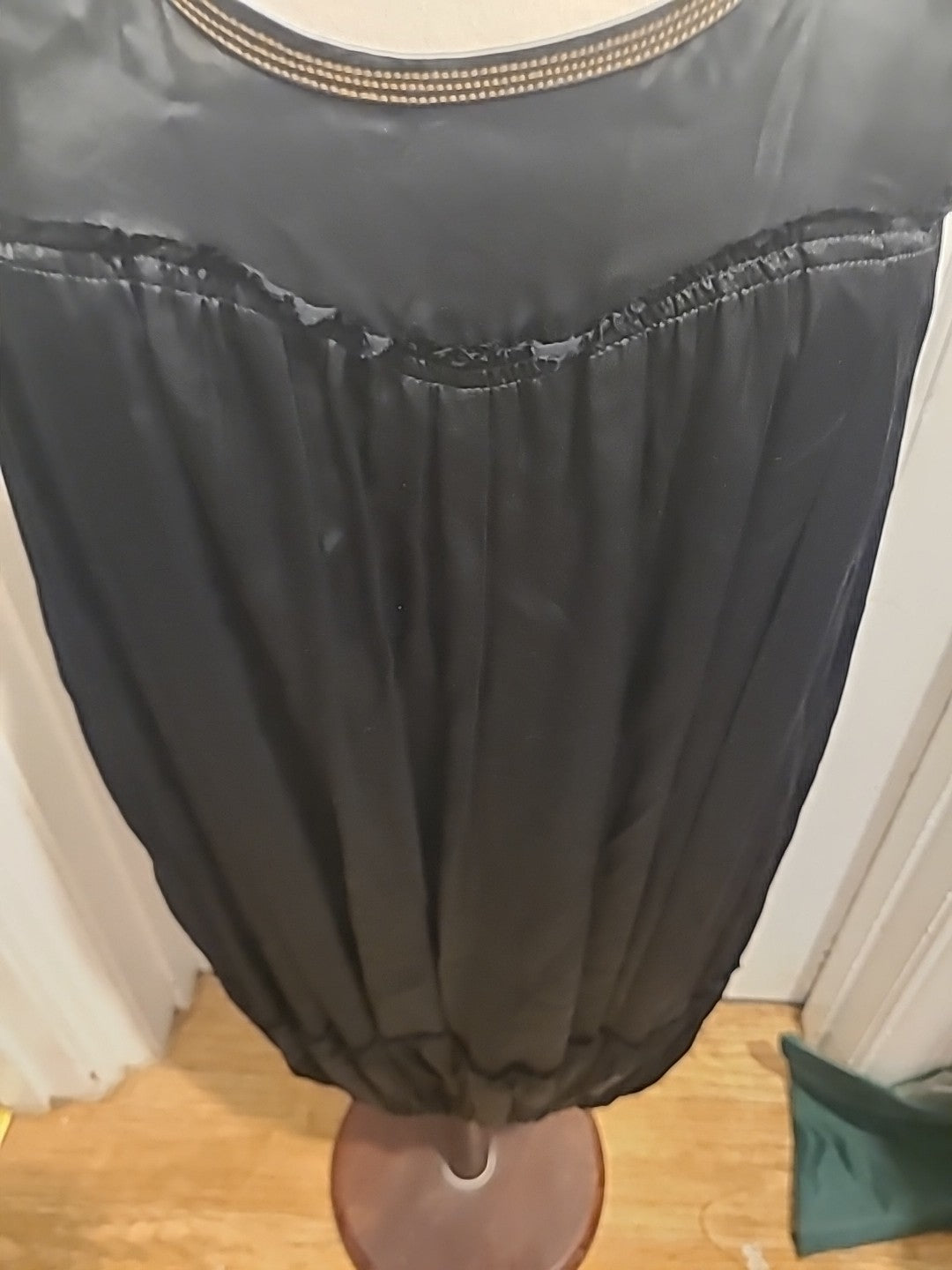 Ladies Gregory Brown Size 16 Black Sleeveless Elasticated Hem Dress
