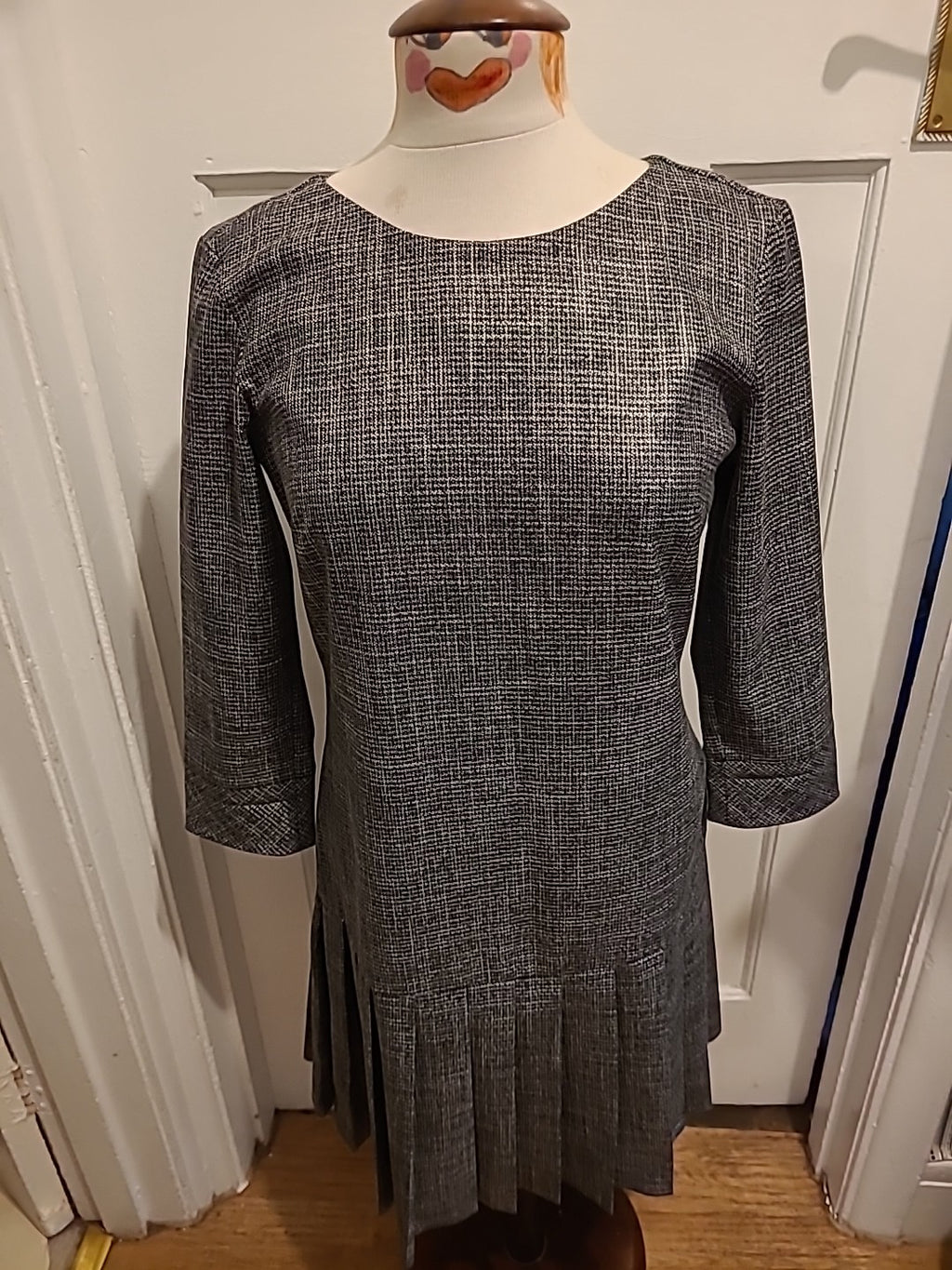 Ladies Regard By Denge Size Euro 38 Check Long Sleeved Dress