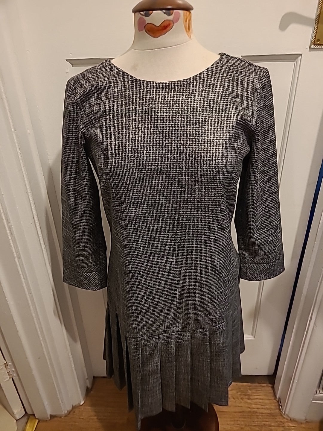 Ladies Regard By Denge Size Euro 38 Check Long Sleeved Dress