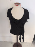 Linea Large Black Scoop Neck Short Sleeve Blouse