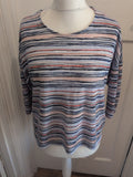 Ladies Marks And Spencer 18 Multi Abstract Stripe Half Sleeve Blouse