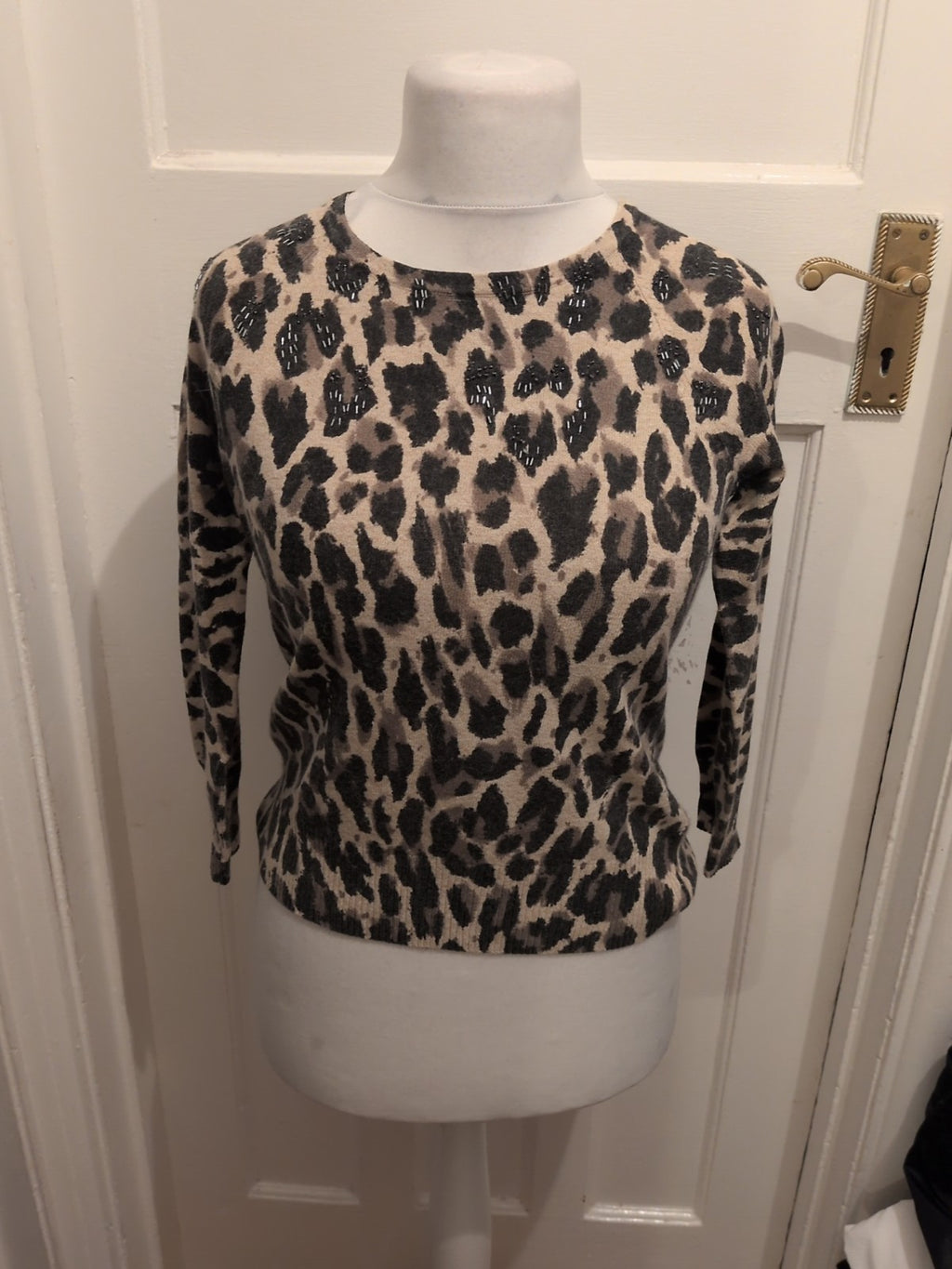 Cc Petite Small Leopard Print Long Sleeve Blouse