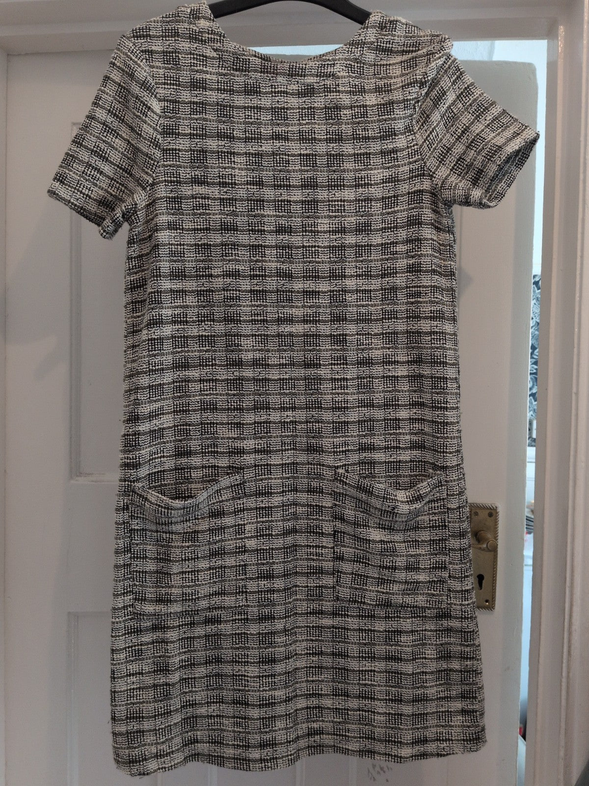 New Look 8 Cream Mix Short Sleeve Dress