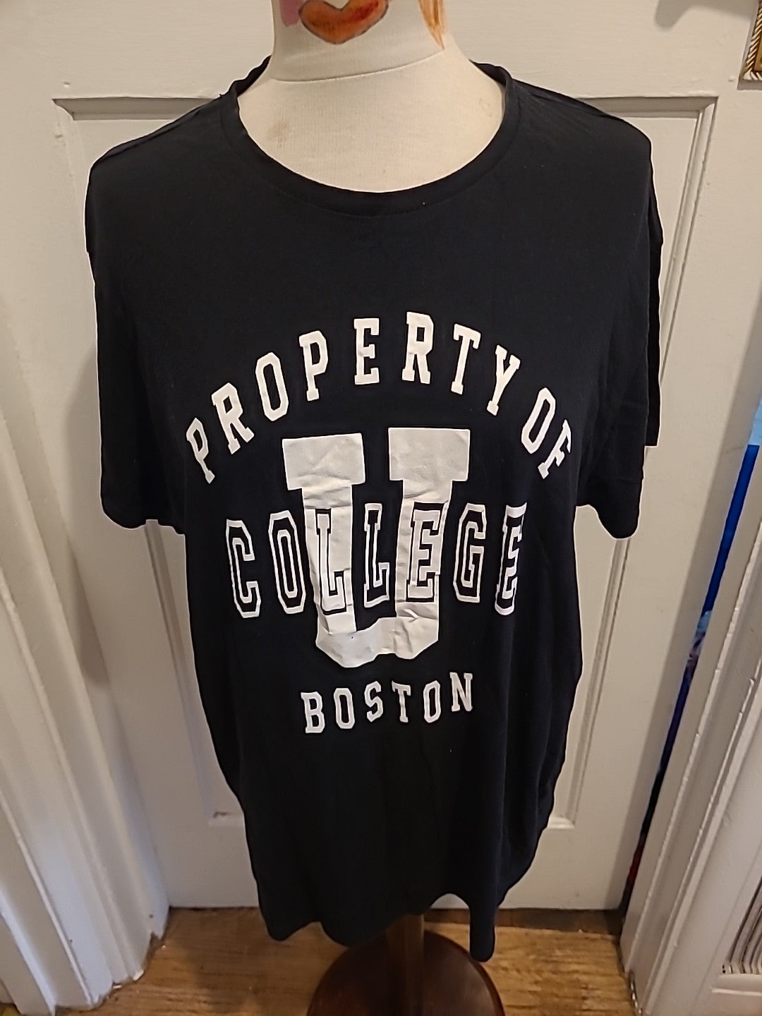 Mens Primark Size XL Black "Boston" Print Tshirt
