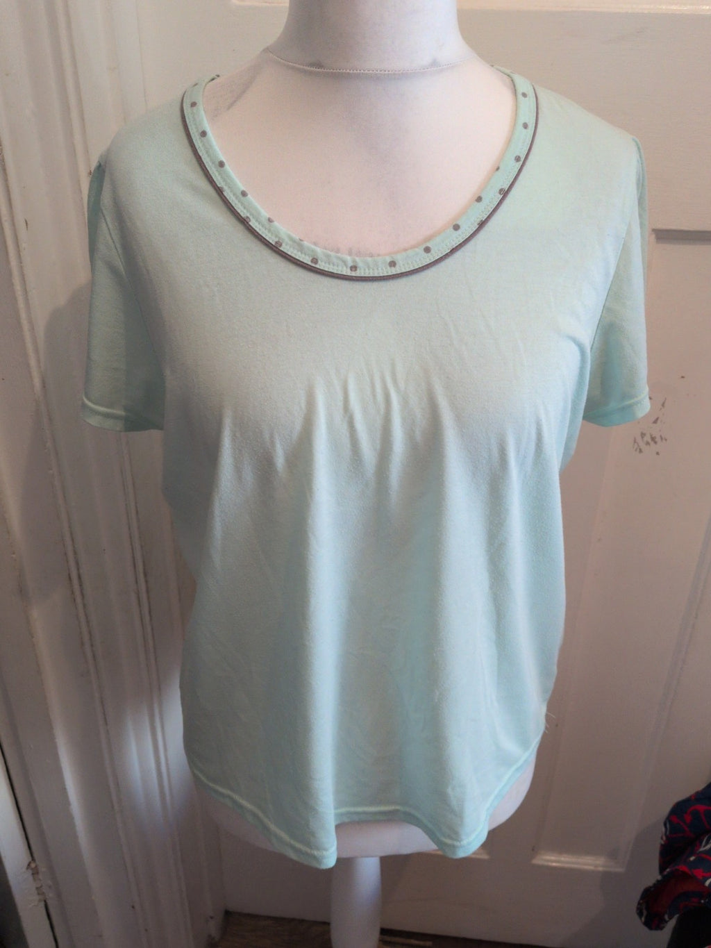 Ladies Matalan 16-18 Pale Turquoise Short Sleeve Pyjama Top