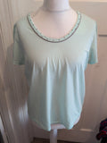 Ladies Matalan 16-18 Pale Turquoise Short Sleeve Pyjama Top