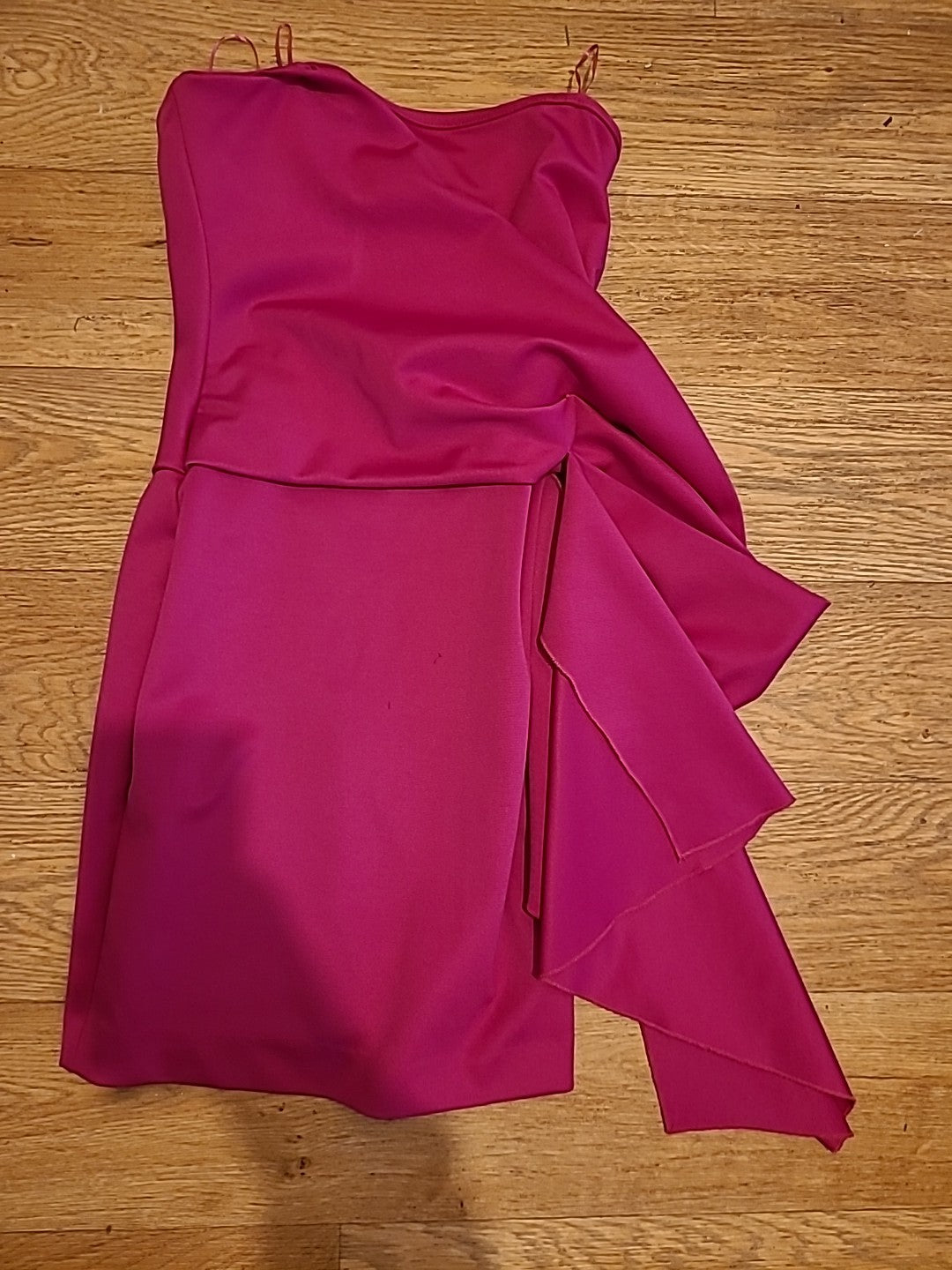 Ladies River Island Size 6 Cerise Pink Boned Sleeveless Strapless Dress