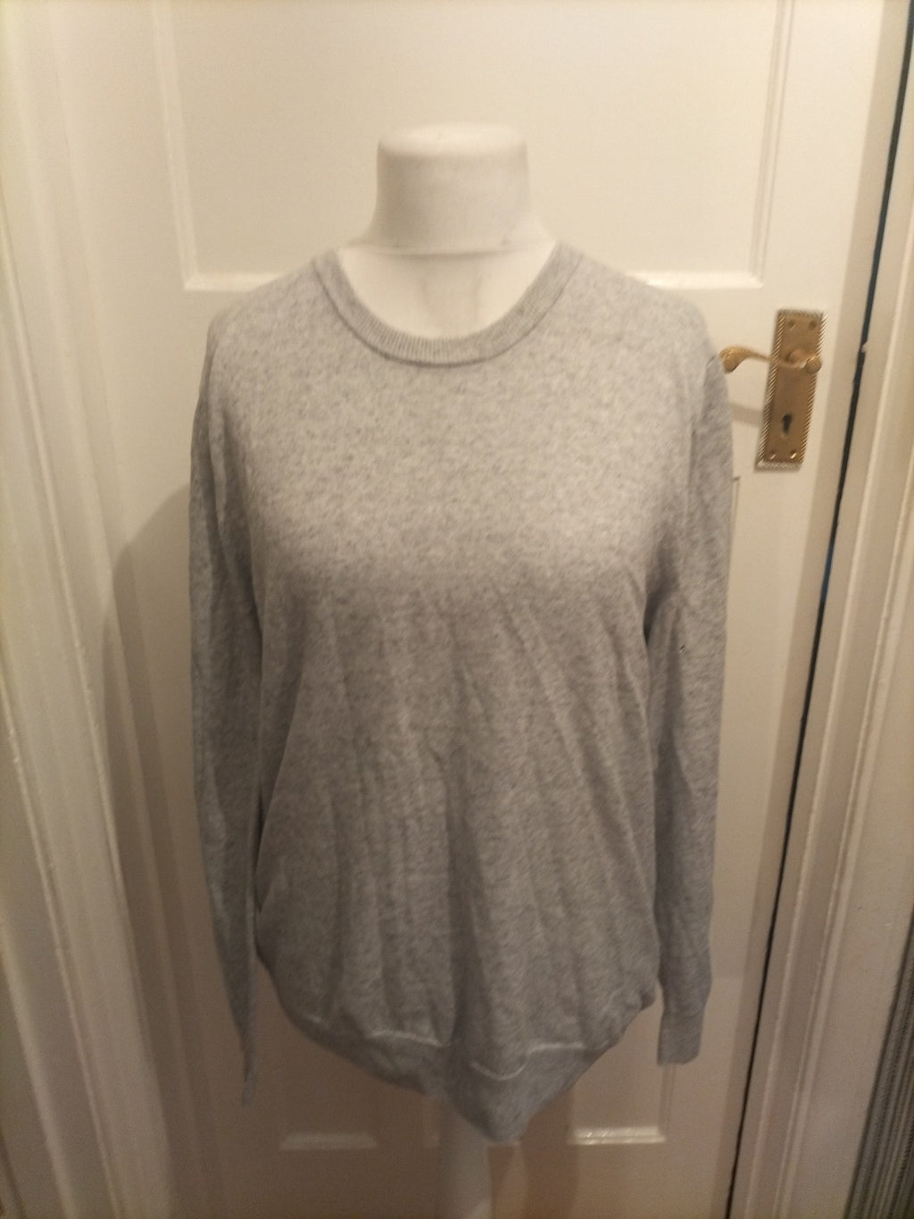 Mens Marks And Spencer Size XL Grey Long Sleeved Pullover Jumper