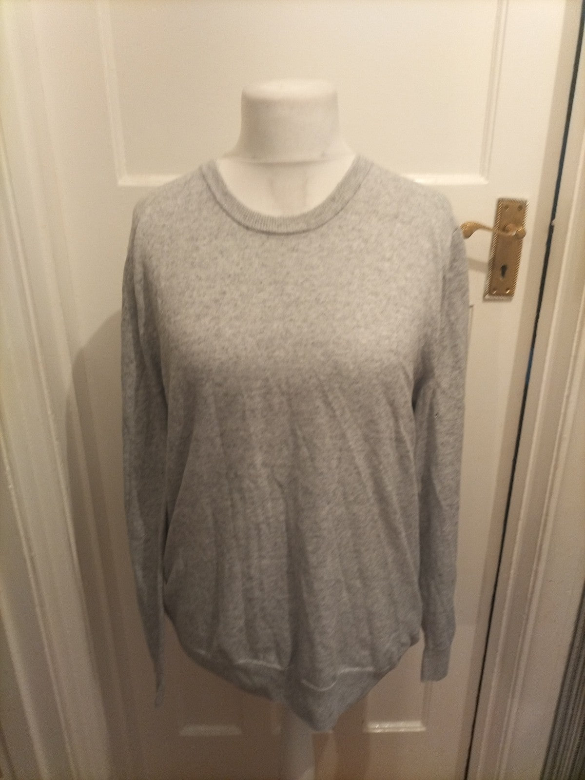 Mens Marks And Spencer Size XL Grey Long Sleeved Pullover Jumper