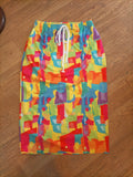 Ladies Large Multi Coloured Elasticated Pencil Skirt