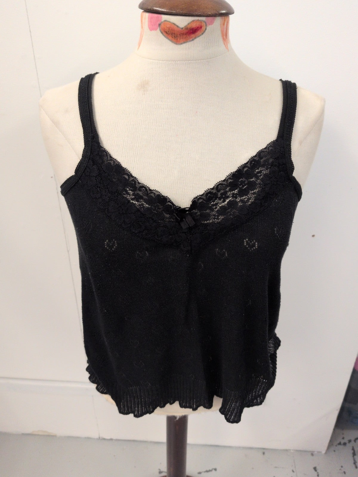 Large Black Sleeveless Pyjama Top