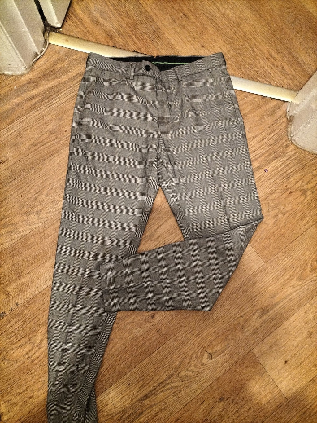 Mens Gianni Feraud Size 32R Grey Check Trousers