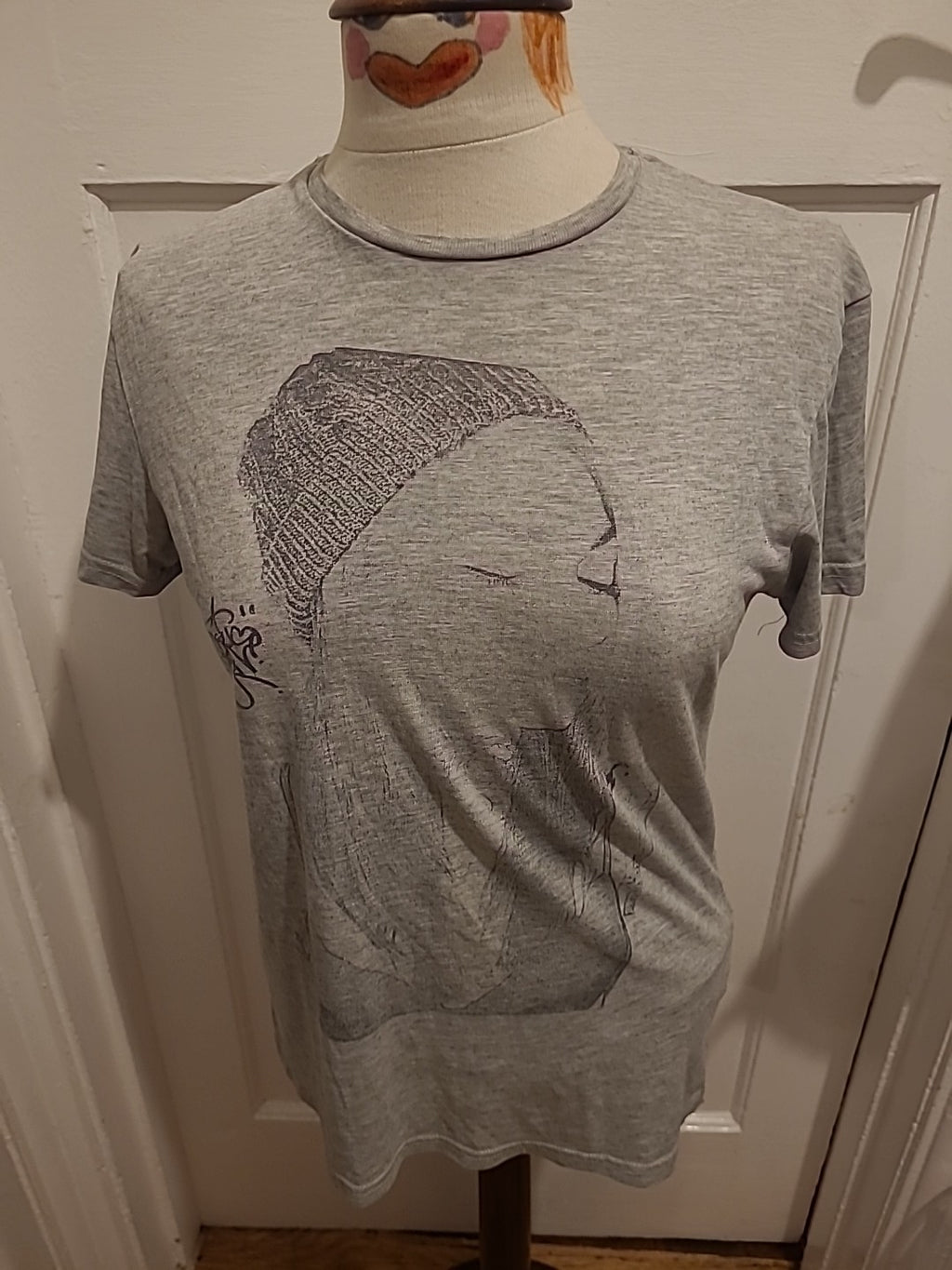 Mens Primark Size Small Grey Printed Short Sleeved Tshirt