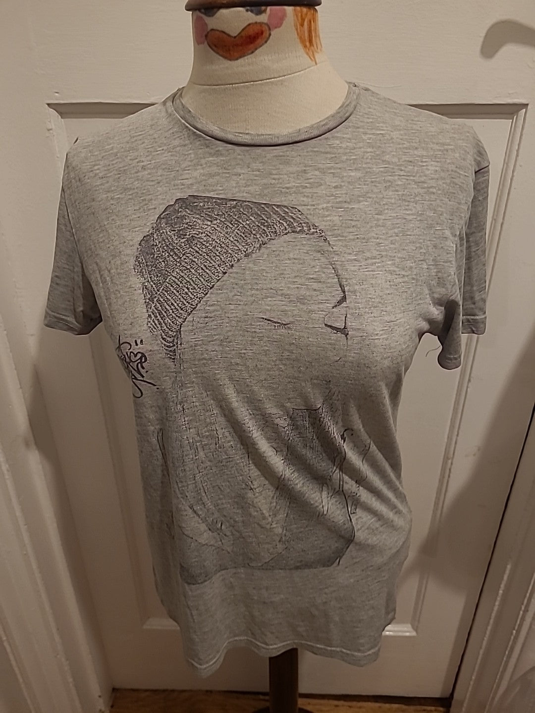 Mens Primark Size Small Grey Printed Short Sleeved Tshirt