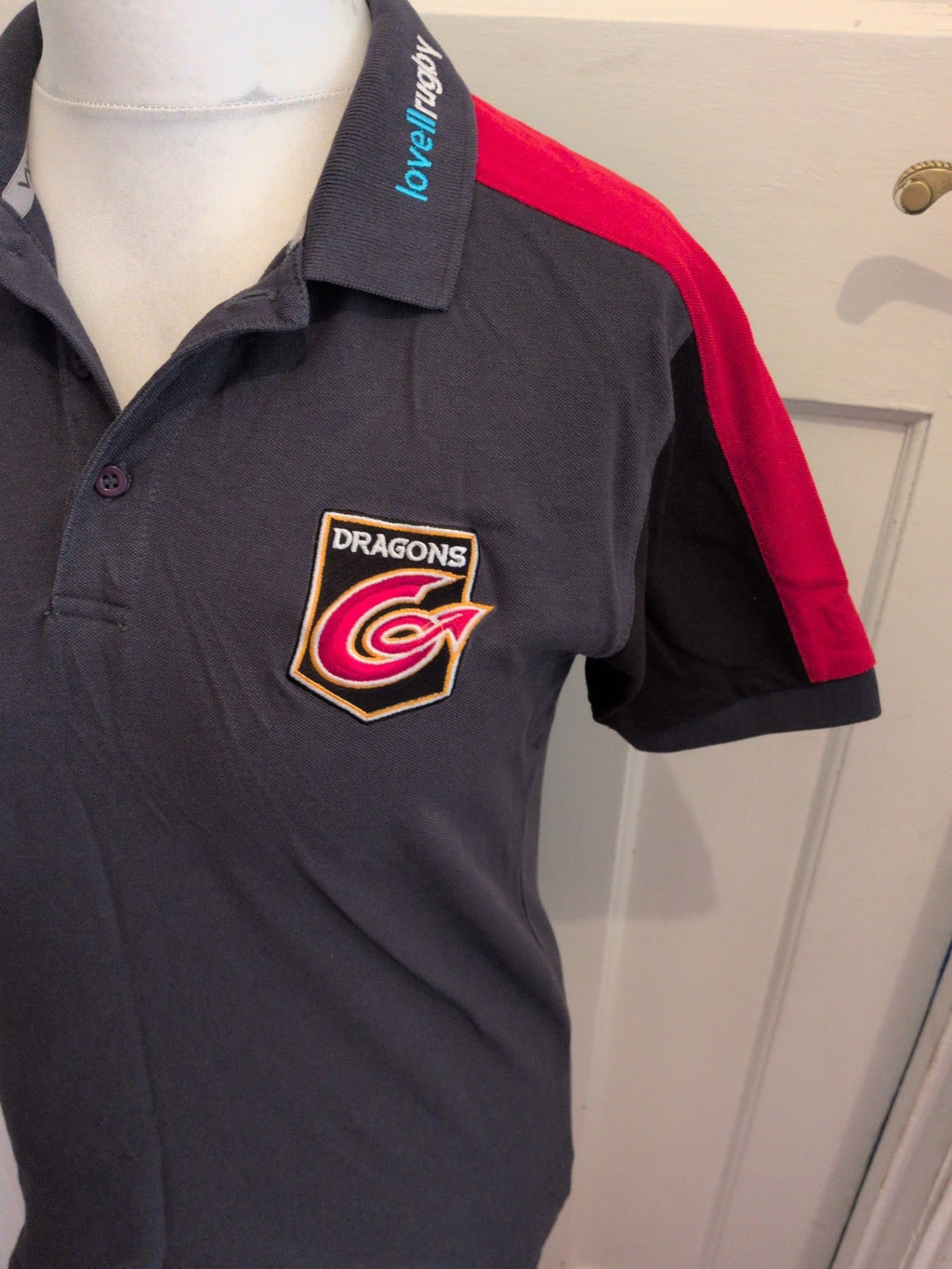 Vx3 Small Navy And Red Short Sleeve Dragons Polo