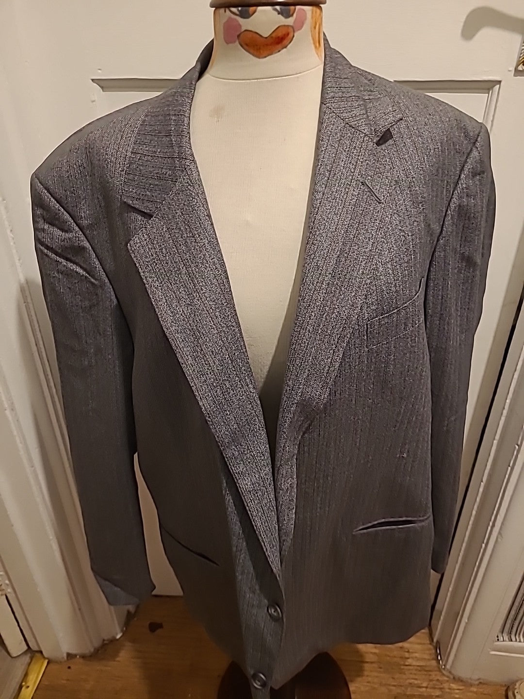 Mens Size XL Grey With Brown Padded Lined Jacket