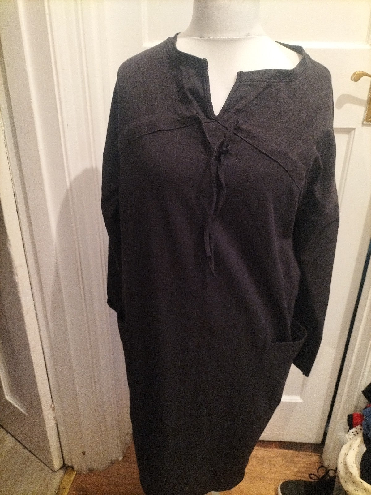 Ladies Size Large Black Dress Long Sleeved