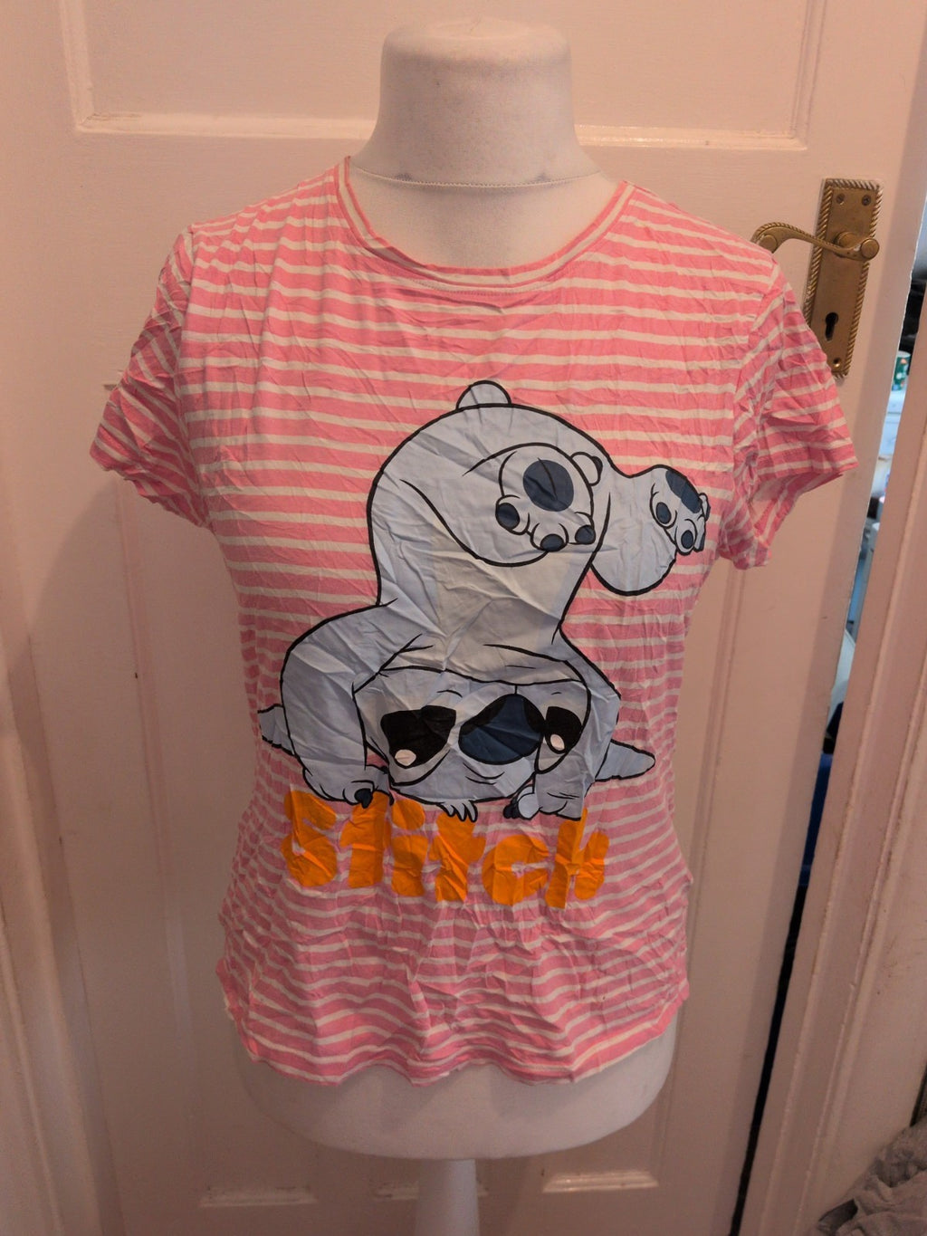 Primark Disney 10-12 Pink Stripe Pyjama Top