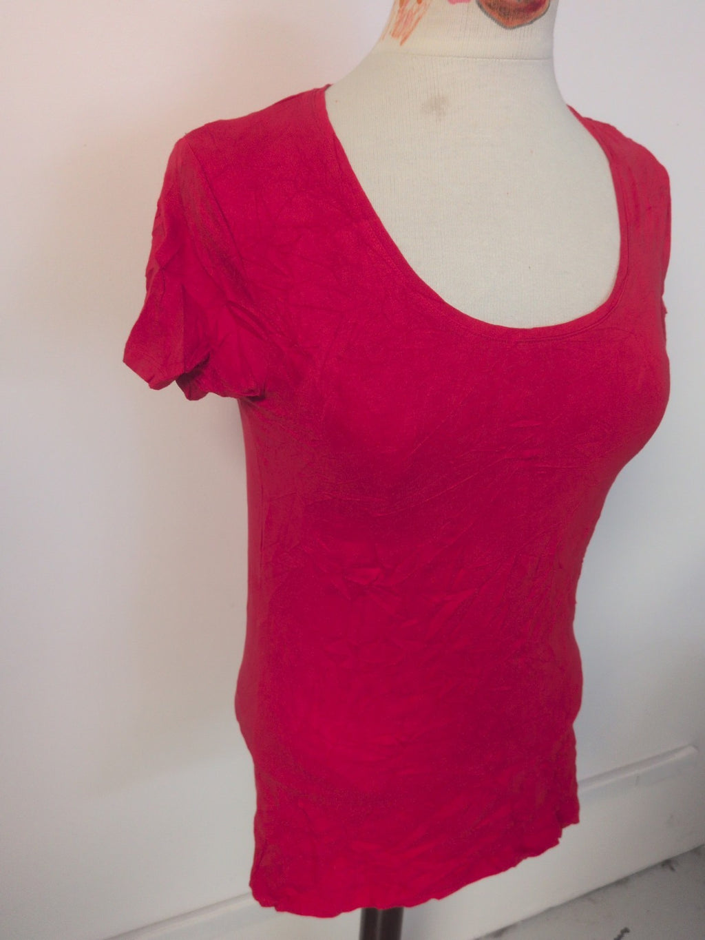 Ladies F&F Size 8 Red Short Sleeve T-shirt