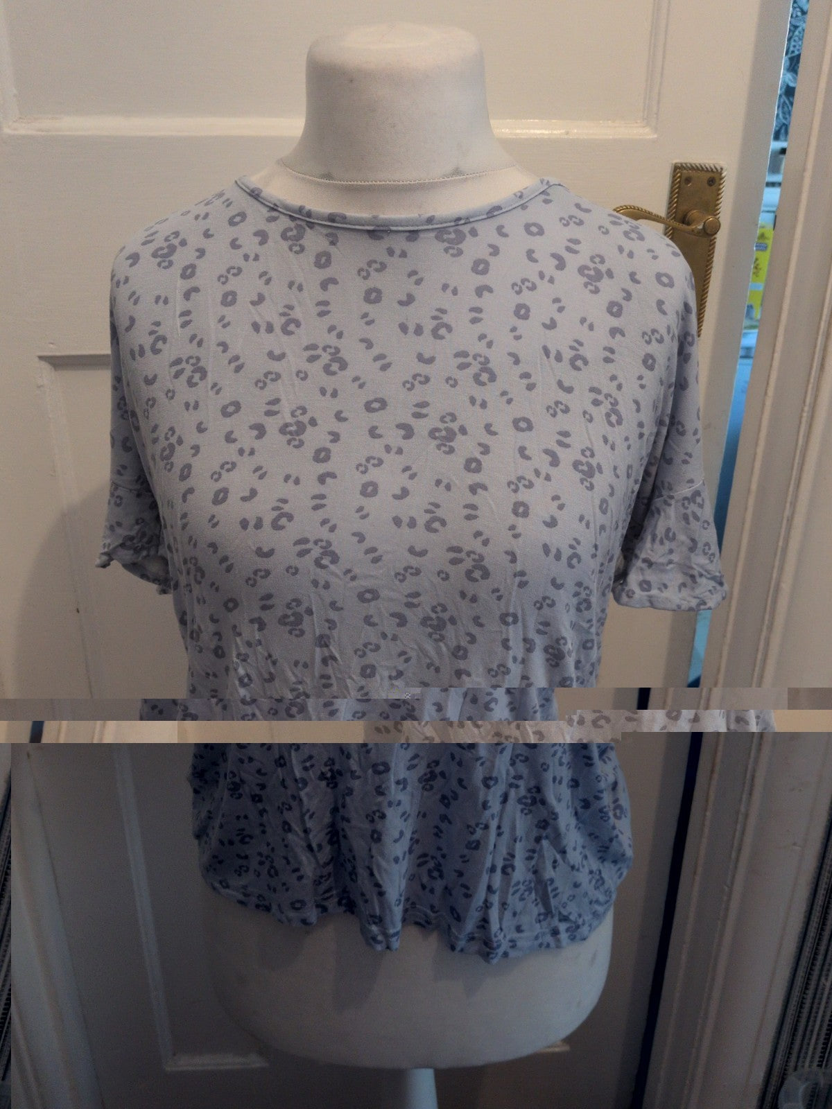 George 8-10 Blue Pattern Short Sleeve Pyjama Top