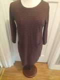 Ladies Tu Size 8 Black Brown Mid Sleeved Dress
