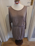 Brand new ladies h+m size medium beige mid sleeved dress