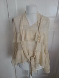 Rita Ora Large Spotted Flute Sleeved Blouse