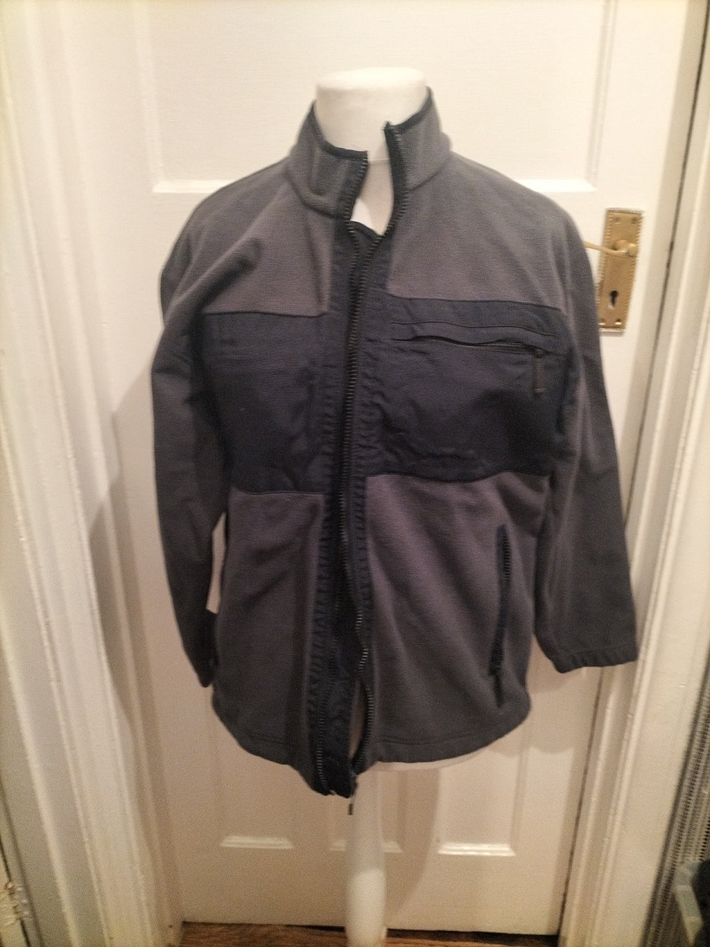 Mens Marks And Spencer Size Small Dark Pewter Zipped Coat