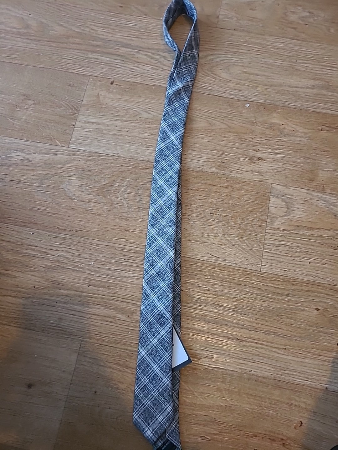 Mens Check Grey Tie