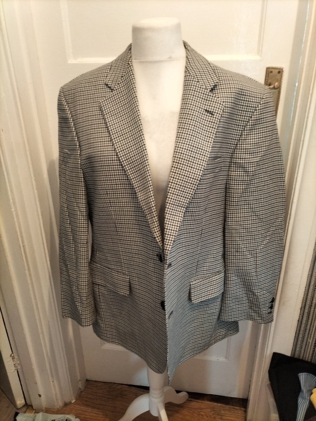 Mens BHS Size 42r Black Grey White Tuxedo Jacket