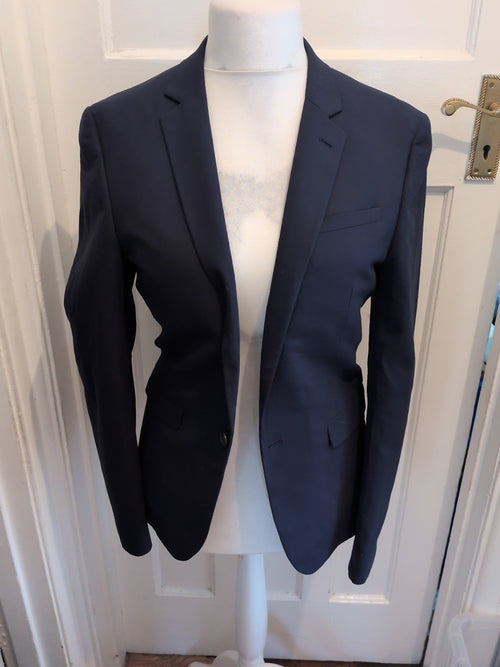 ASOS 38" Navy Lined Padded Suit Jacket