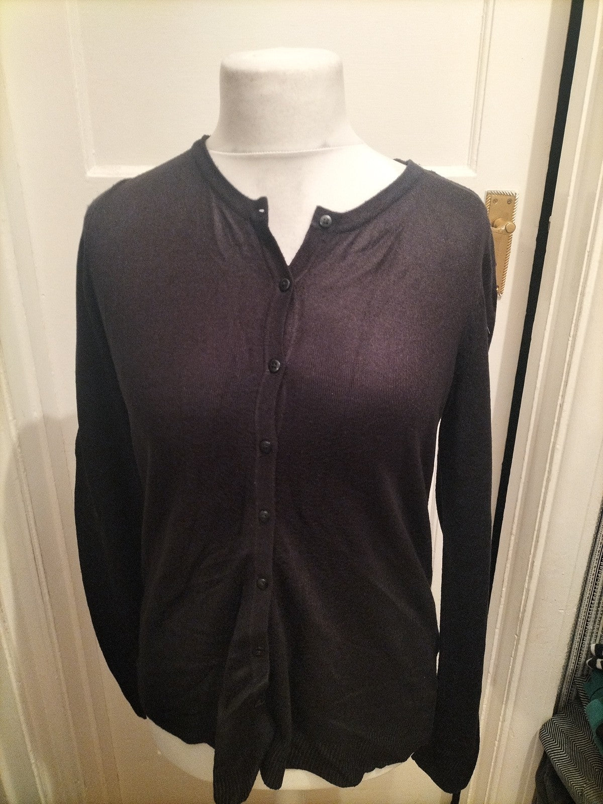 Ladies Bonmarche Size 10 Black Long Sleeved Cardigan