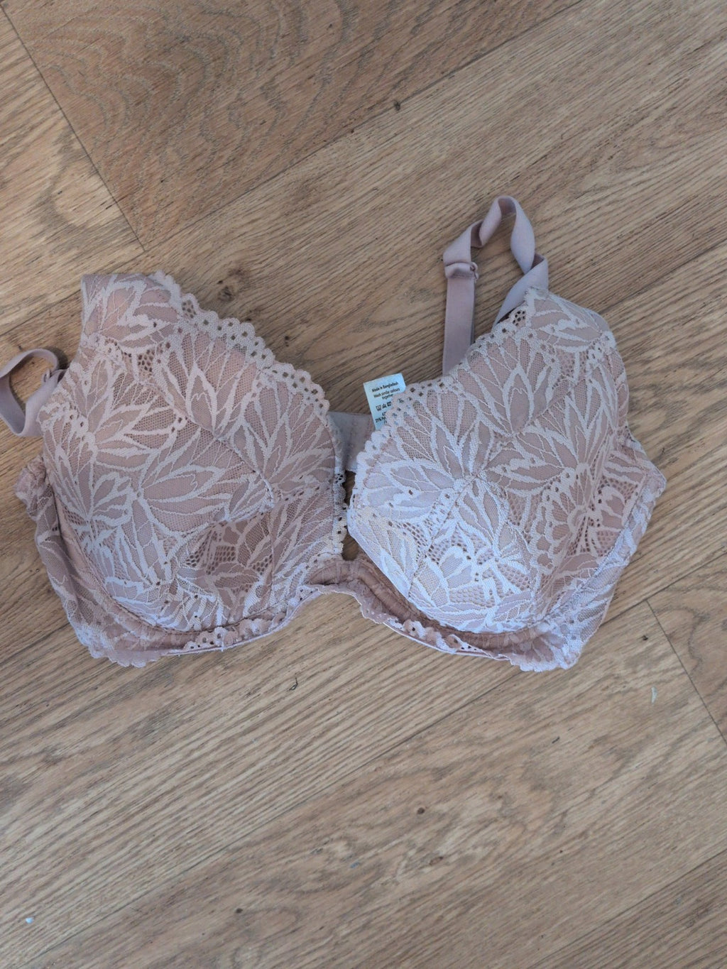 George 34dd Pink Padded And Wired Floral Bra