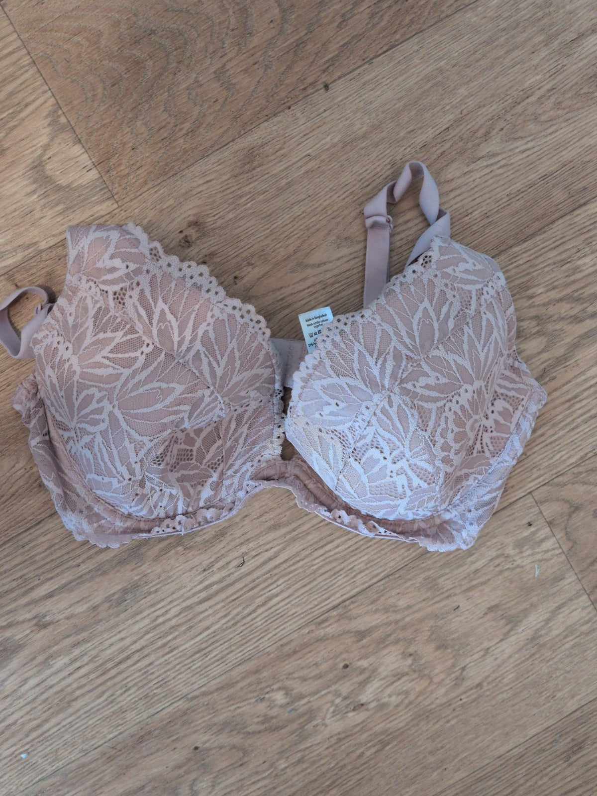 George 34dd Pink Padded And Wired Floral Bra