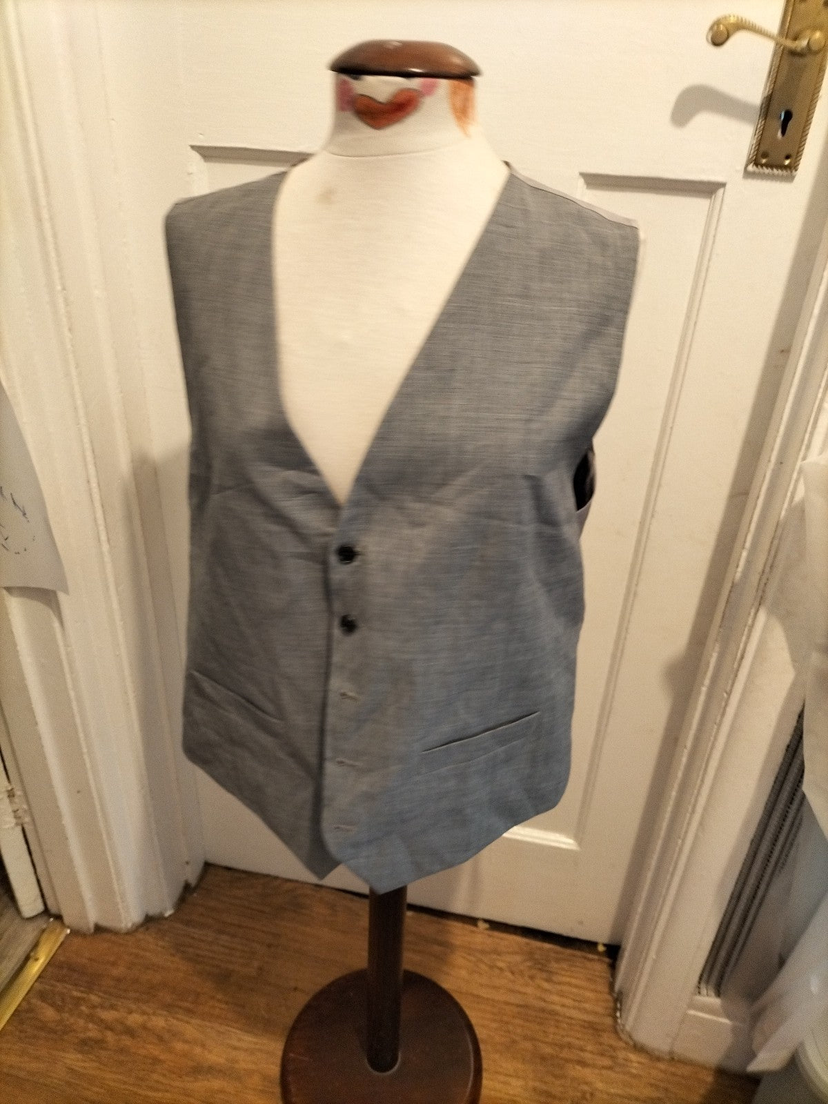 Mens Marks And Spencer Size Large Regular Fit Grey Waistcoat