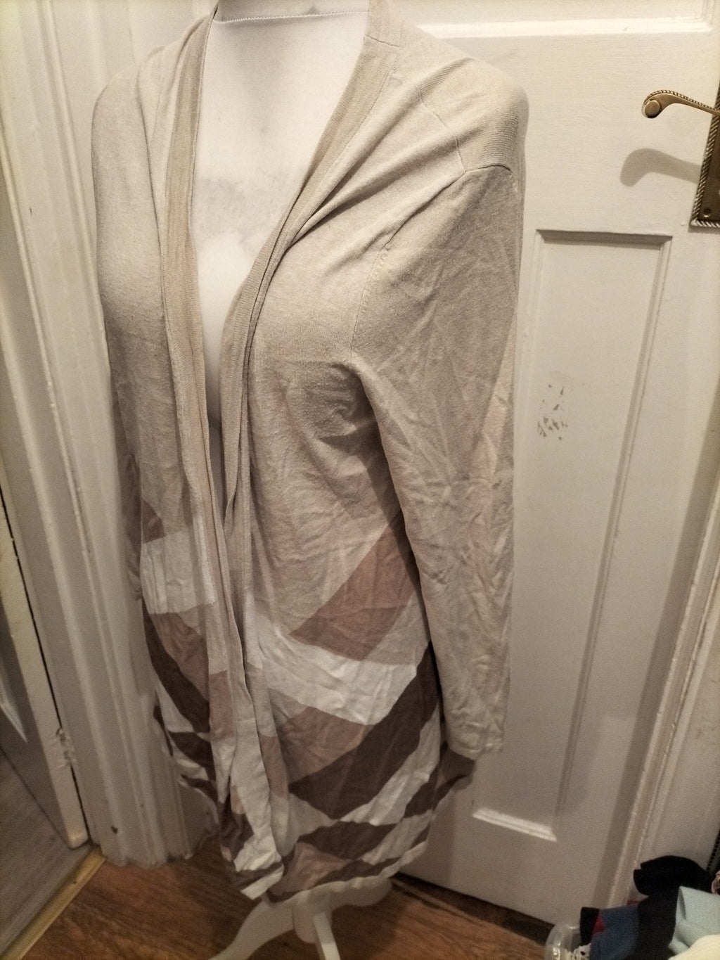 Bonmarche Large Brown And Beige Cardigan
