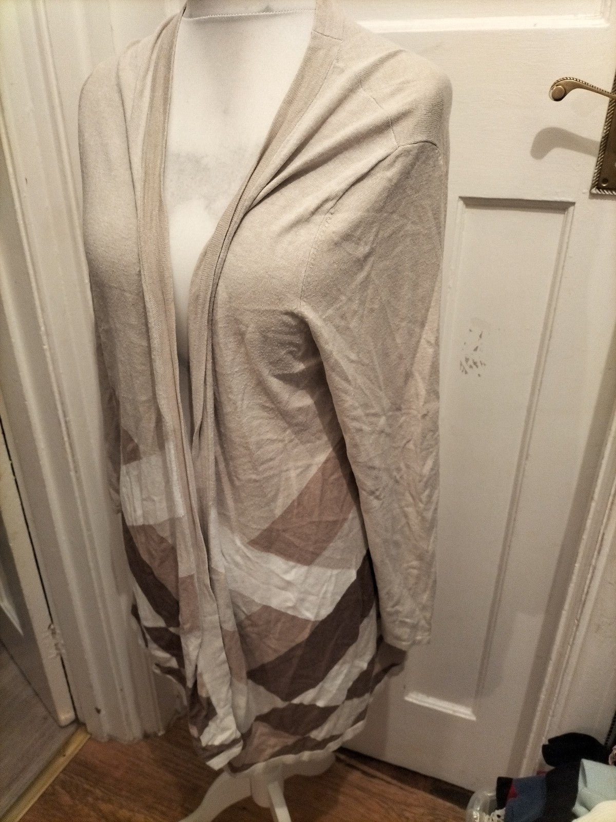 Bonmarche Large Brown And Beige Cardigan