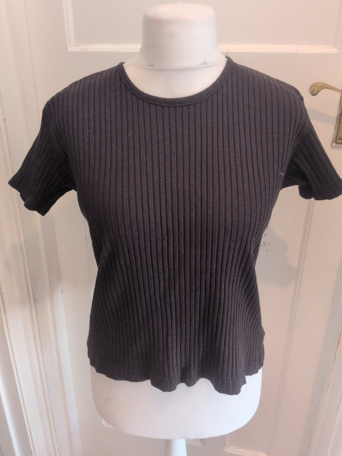 Medium Black Rib Short Sleeve T-shirt