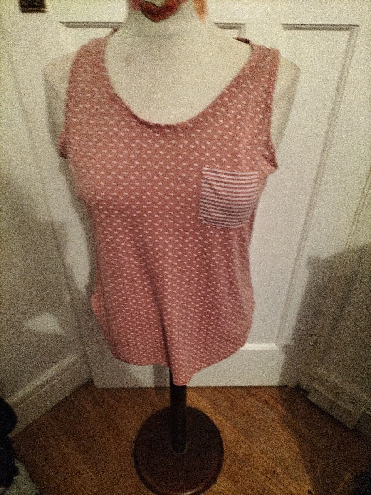 Ladies Matalan Size Medium Pink Polkadot Pyjama Top