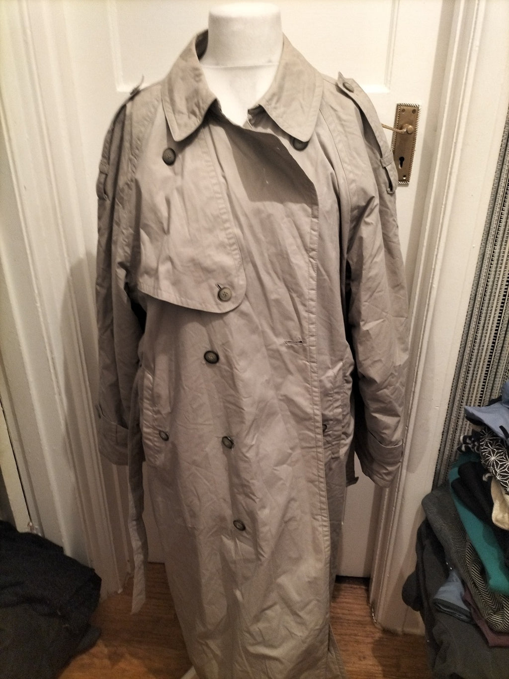 Mens Burton Size Large Stone Long Length Lined Coat